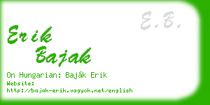 erik bajak business card